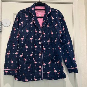 PJ Salvage Flamingo Christmas Flannel Pajama Top